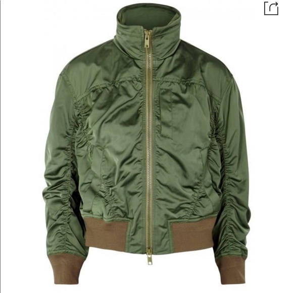 vince ruched bomber jacket